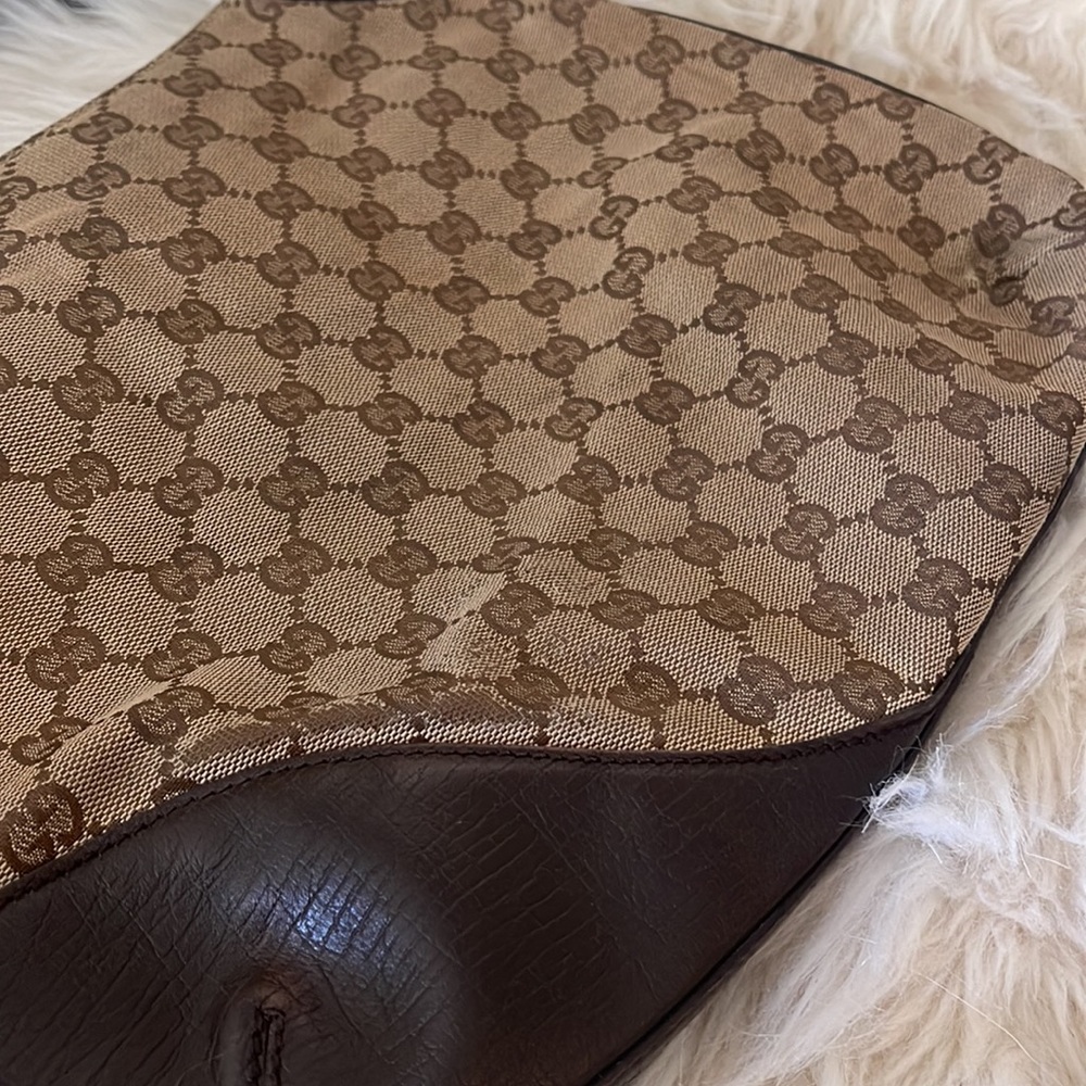 Gucci Brown GG Canvas Shoulder Bag with Red & Green Web and Gold Hardware - Picture 8 of 16